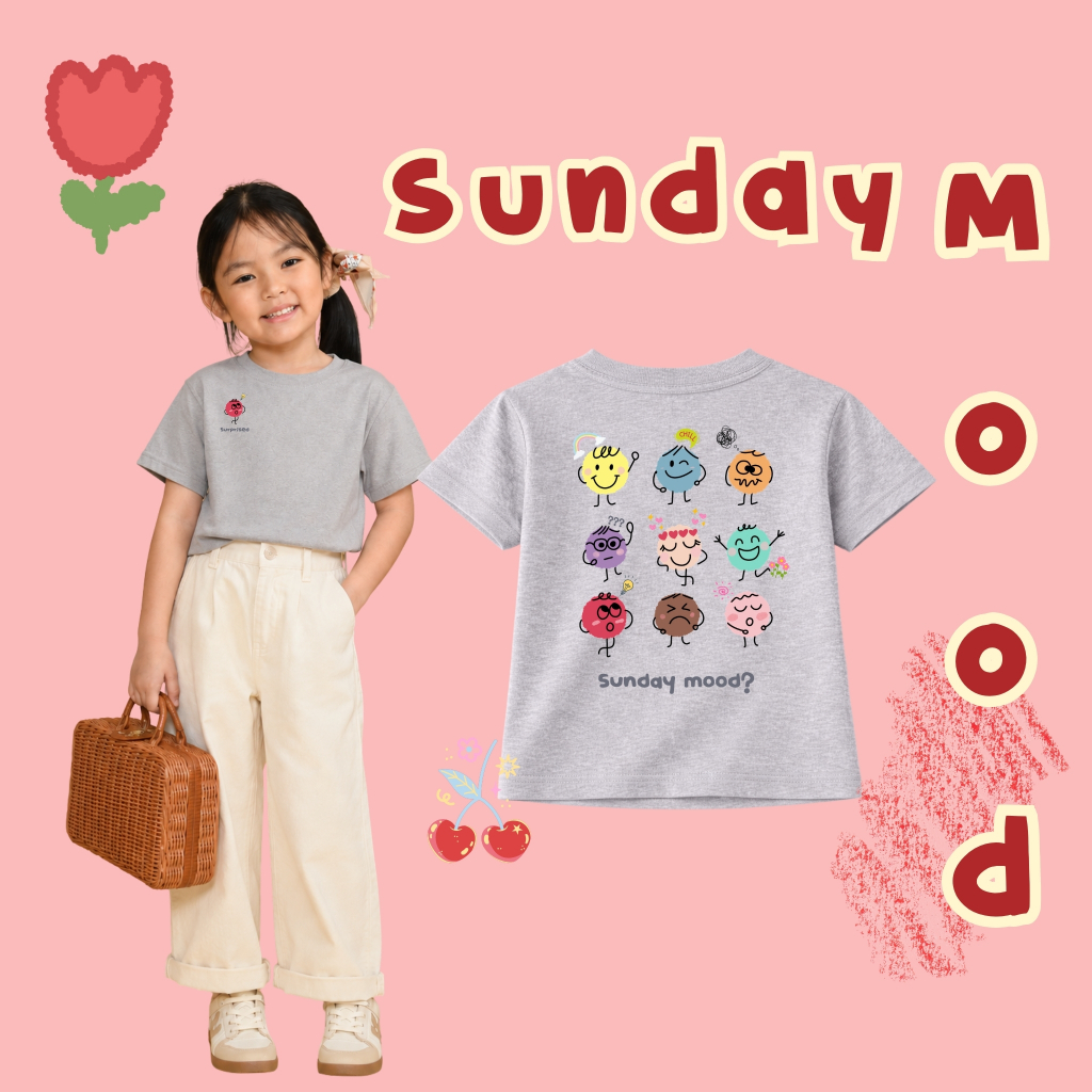 Kidmadee เสื้อยืดเด็ก เย็น • นุ่ม • ซักง่าย 🤍 ลาย "Sunday Mood" 7 สี EasyClean Cool Cotton™