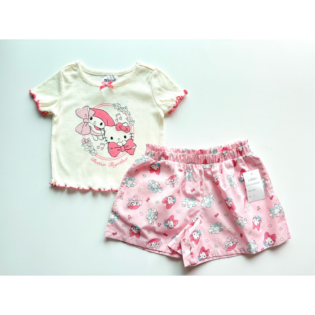 (2-4y) HelloKitty ชุดเซ็ตเด็กผู้หญิงลาย