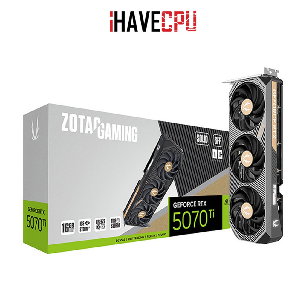 การ์ดจอ (vga) iHAVECPU ZOTAC GAMING GEFORCE RTX 5070 TI SOLID SFF OC - 16GB GDDR7 (ZT-B50710J3-10P)