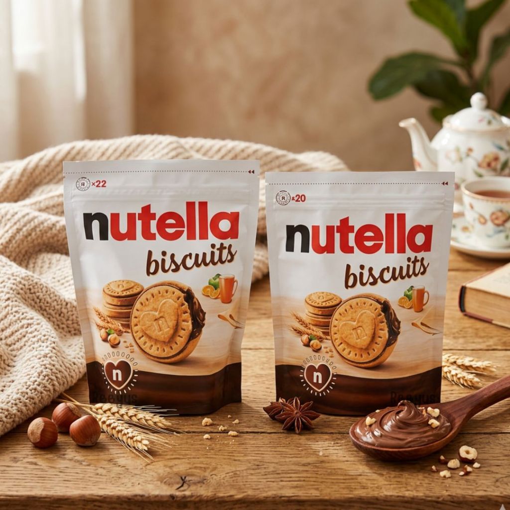 Nutella Biscuits บิสกิตธัญพืชสอดไส้แยมช็อกโกแลต NUTELLA มี 2 ขนาด สินค้าจากฮอลแลนด์