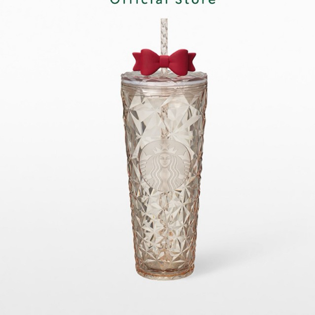 [พร้อมส่ง] ช้อปไทย Starbucks Cozy Luxury with Ribbon Topper Cold Cup 24oz