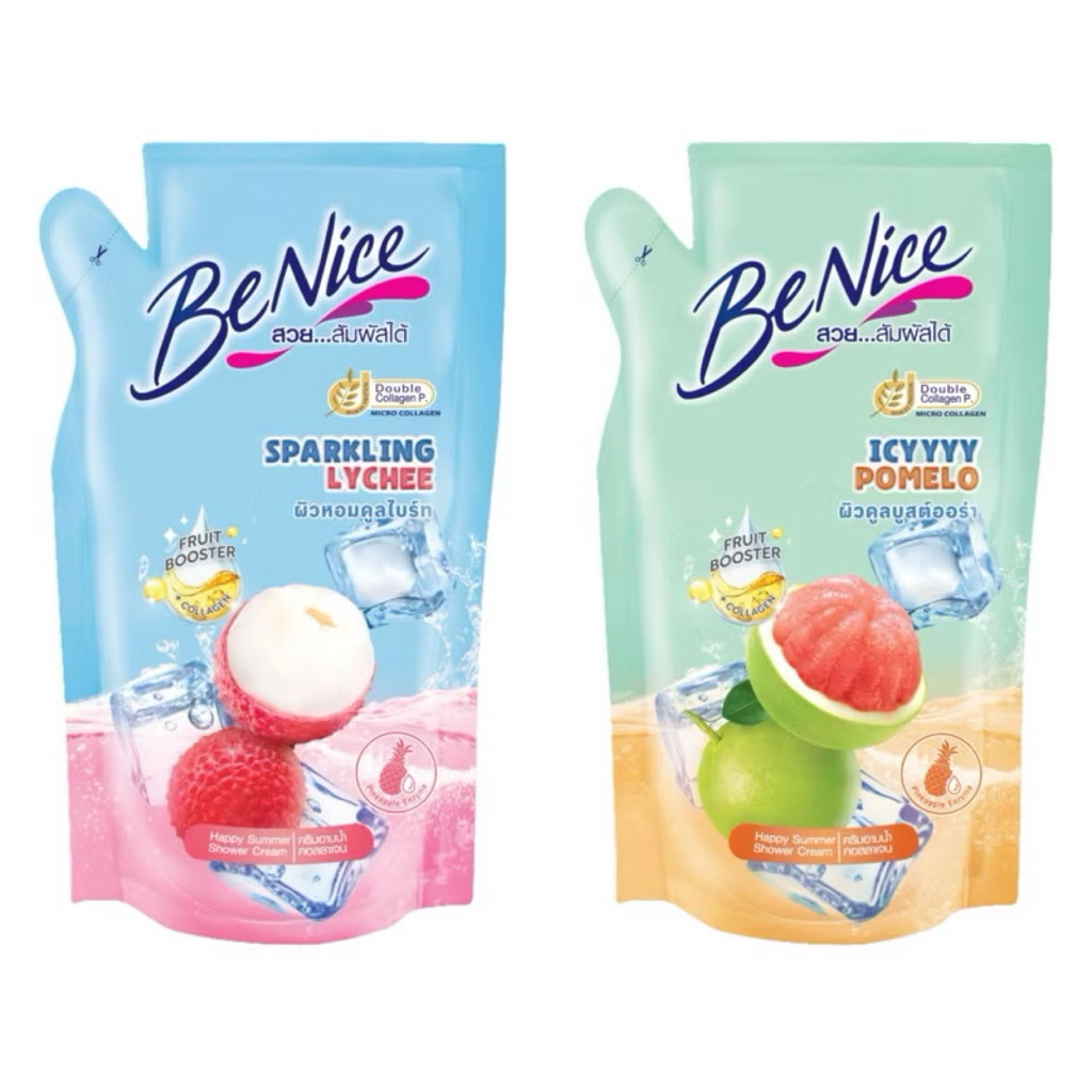 BeNice บีไนซ์ แฮปปี้ ซัมเมอร์ สปาร์คกลิ้งไลชี่ ชาวเวอร์ ครีม 400 มล.แฮปปี้ ซัมเมอร์ ไอซี่โพเมโลชาวเวอร์ครีม400มล B74XX18