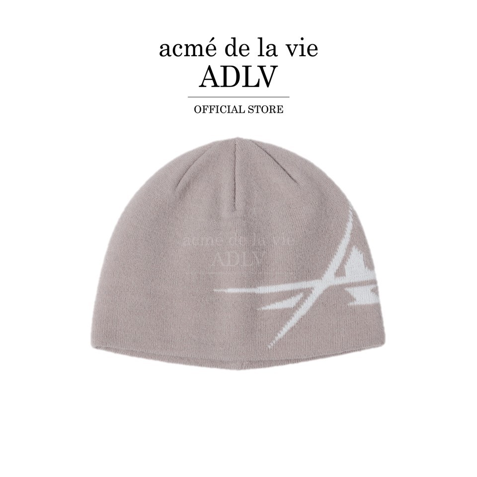 ADLV [acme de la vie] หมวก รุ่น One Point Artwork Beanie Beige (50031SOPCAU_H4BEXX)