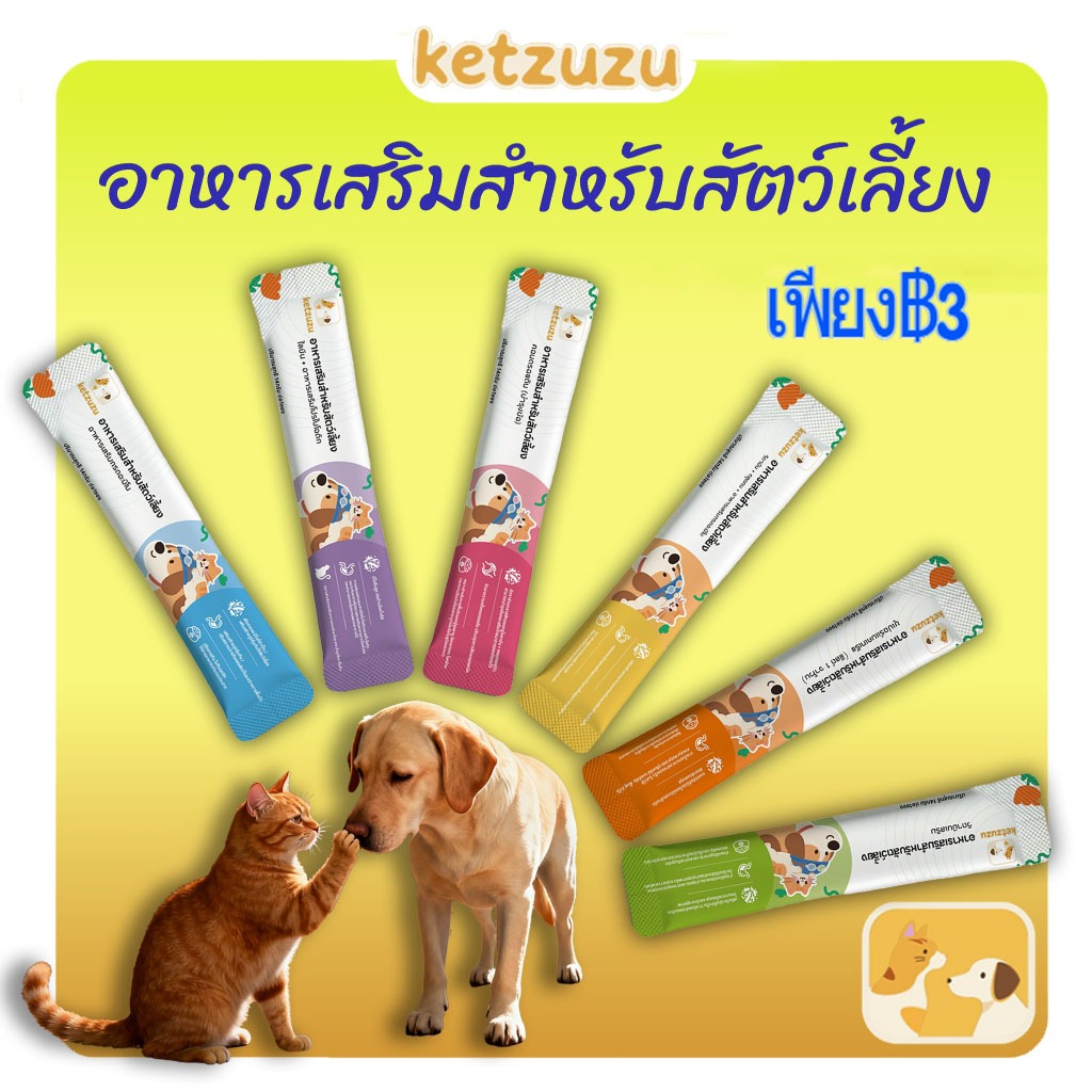 Ketzuzu Pet อาหารเสริมบำรุงเส้นผมสำหรับแมว Pet Treat Health care 14g อาหารเสริม วิตามินรวม