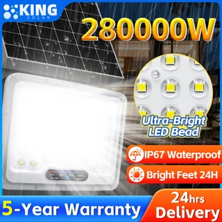 KING ซื้อ 1 แถม 1 ไฟโซล่าเซลล์ 280000W โซล่าเซลล์ ไฟถนน กันน้ำ IP68 solar cell ไฟสปอร์ตไลท์ LED เปิดปิดอัตโนมัติ