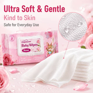 Company Love Baby Wipes 100แผ่น ห่อใหญ่ สูตรอ่อนโยน ผ้าเช็ดหน้าเช็ดตัวเด็ก แบบหนา นุ่ม ไม่แสบตา ใช้ได้ตั้งแต่แรกเกิด