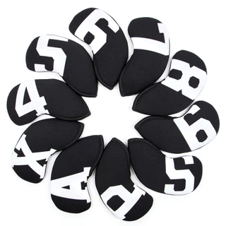 GOLF IRON COVER หัวกอล์ฟเหล็กเซ็ทคลุมเตียง4/5/6/7/8/9/A/P/S/X 10PCS Headcovers Iron Club ที่คลุมหัวไม้กอล์ฟเหล็กกันน้ำ