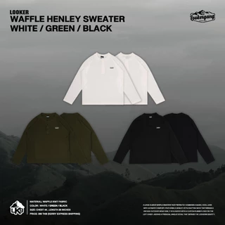 LOOKER — WAFFLE HENLEY SWEATER เสื้อสเวตเตอร์แขนยาวผ้าวาฟเฟิล (CAMPING)