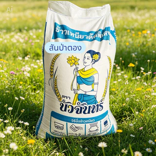 บัวจันทร์ ข้าวเหนียวสันป่าตอง 45 กิโลกรัม ตราบัวจันทร์ เกรดพรีเมี่ยม อร่อย สวย อ่อนนุ่ม ครอบครัวใหญ่