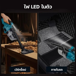 เครื่องดูดฝุ่นไร้สาย เครื่องดูดฝุ่นไร้สายแบบพกพา ดูดฝุ่นไร้สาย 1200W พลังดูดซุปเปอร์ เครื่องดูดฝุ่นรถ เครื่องดูดฝุ่นบ้าน