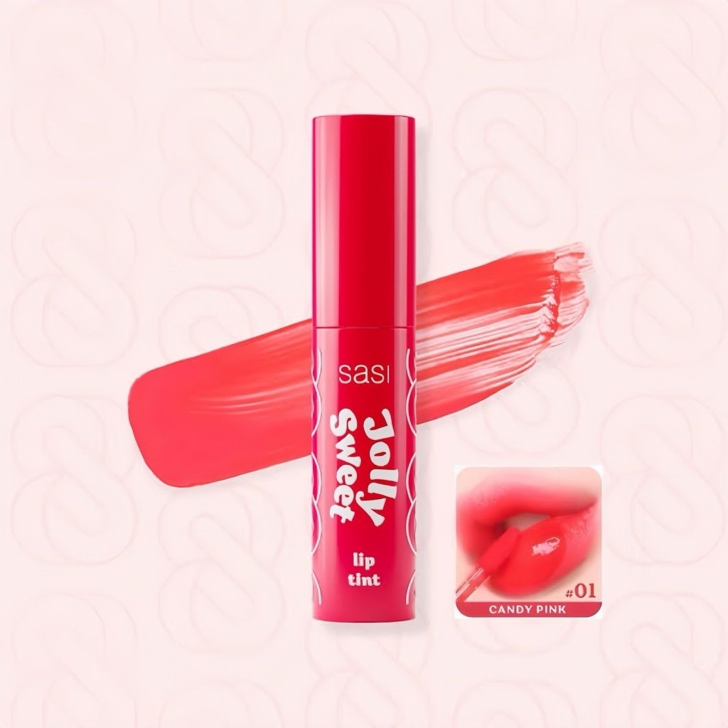 SASI Jolly Sweet lip Tint 01Candy Pink 1.5g ลิปทินท์ รองพื้น แป้งพัฟ Srichand Glamour Glow Y120Warm 