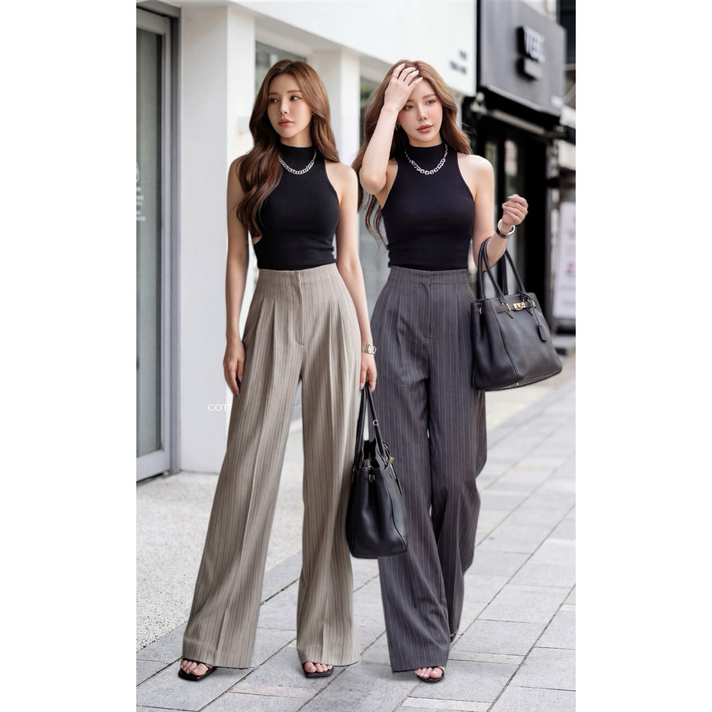 New Andrea korea pants  Tag#cottoncandy  โอ้โห้ๆๆ งานกางเกงเอวปีนรุ่นนี้สวยมากๆคร่าาาา แพทเทิบใหม่ล่าสุด ทรงขากระบอกใหญ่
