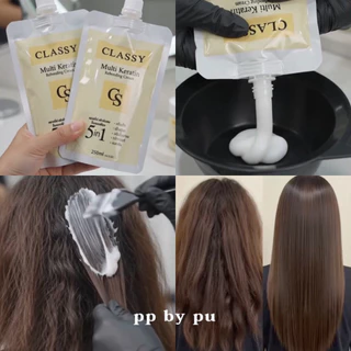 CLASSY ครีมยืดผมขั้นตอนเดียว + เชื่อมแกนสูตรเข้มข้น ดับกลิ่นเคมี เพิ่มเงา พร้อมบำรุงให้เส้นผม