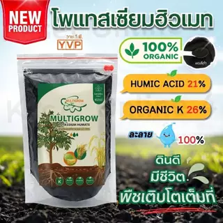 YVP แบ่ง1กก. Black Earth โพแทสเซียมฮิวเมท ผงฮิวมิกเข้มข้นละลายน้ำ ฉีดพ่นทางใบ ฟื้นฟูดิน บำรุงดิน บำรุงราก ปลอดสารเคมีธรร