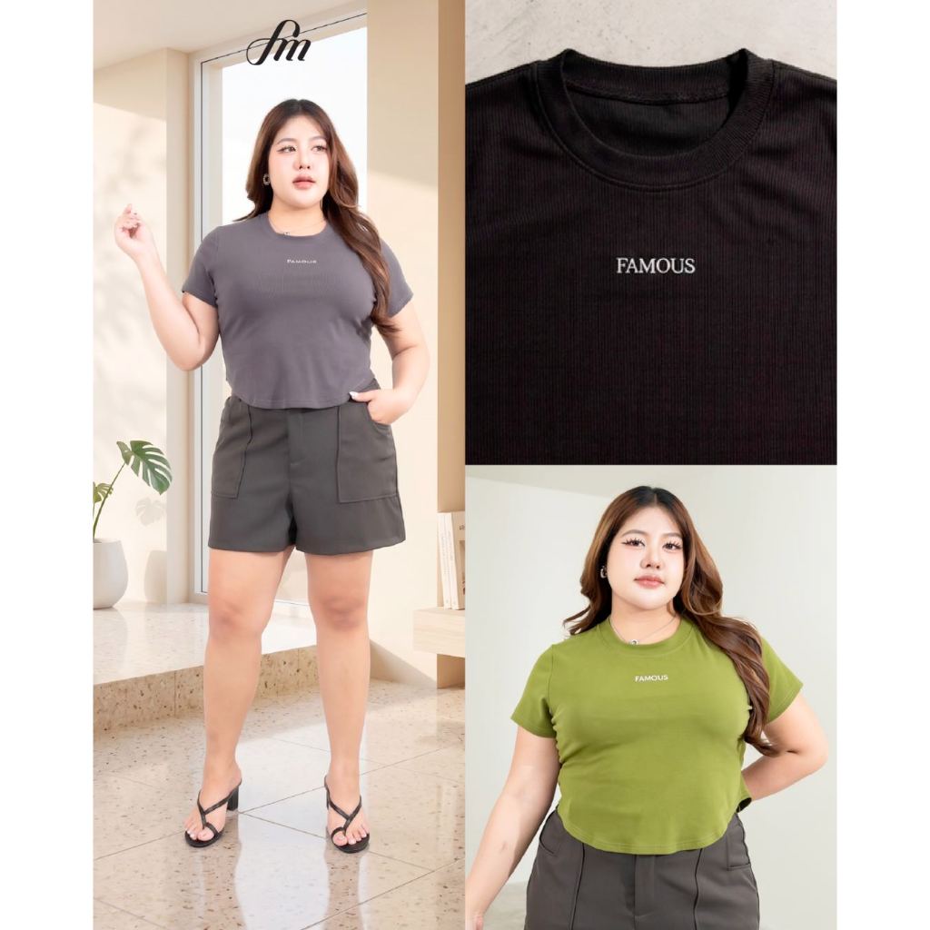FAMOUS Mini Tee Famous ปัก V2 #FMBL-G1T016