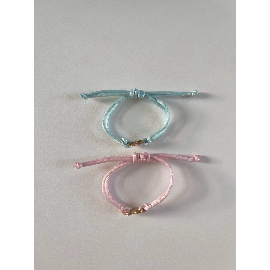 Rollingroll - Lover silk bracelet กำไลข้อมือเชือก จี้หัวใจสแตนเลส Freesize