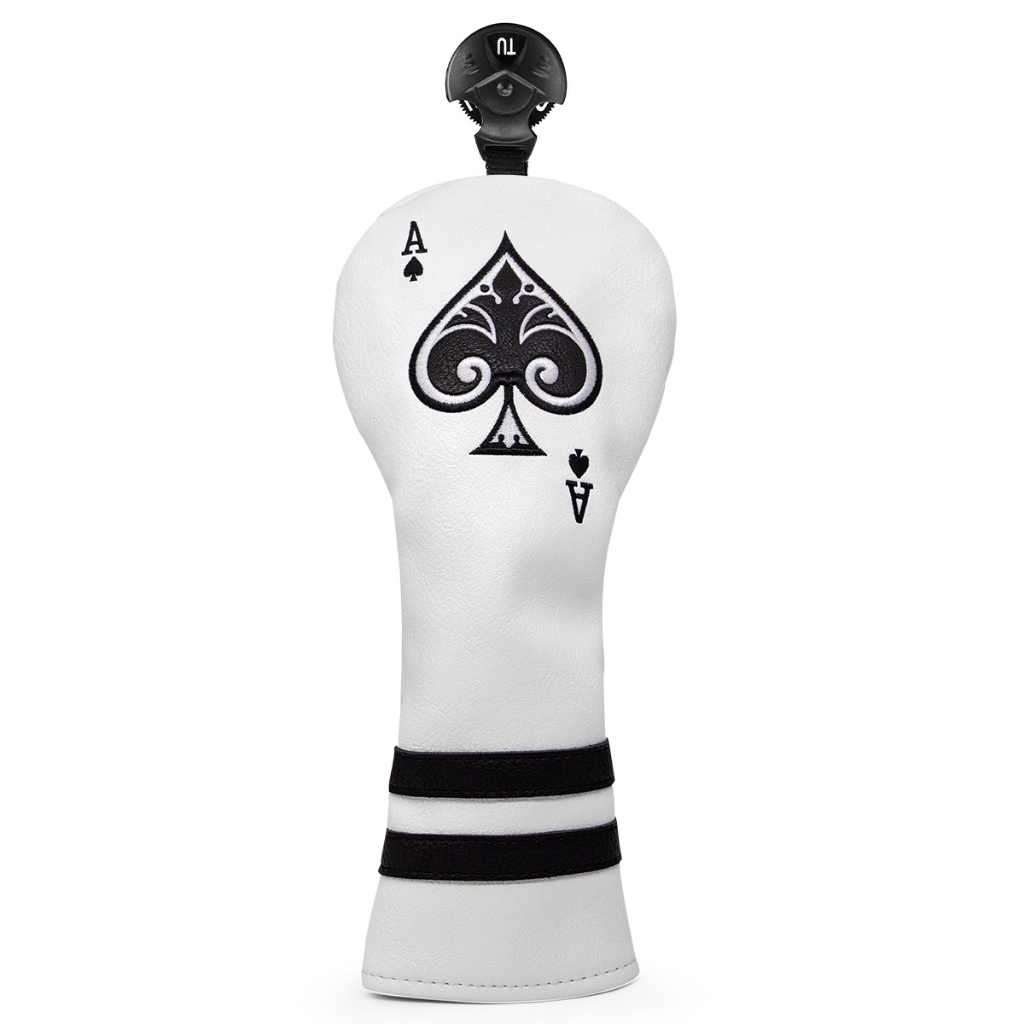 Golf Head Cover "White Golf Ace"Cover for Golf Clubs-Hybrid Headcover
