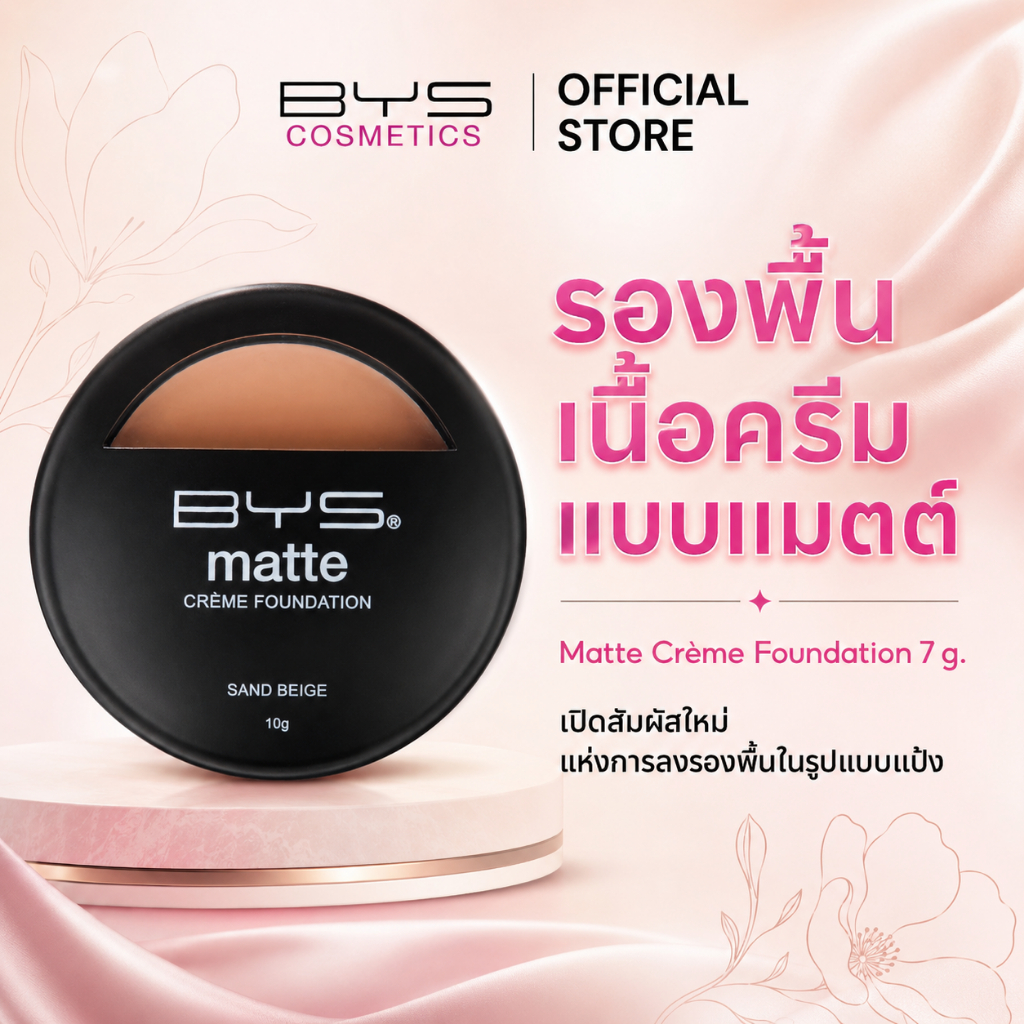 BYS Cosmetics Matte Crème Foundation รองพื้นเนื้อครีมแบบแมตต์ เปิดสัมผัสใหม่ในรูปแบบแป้ง