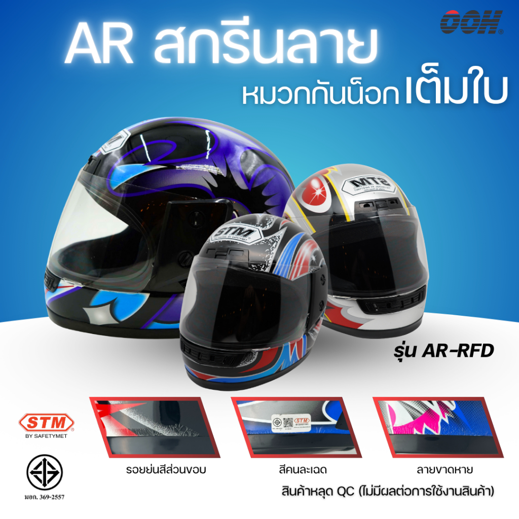 (ลดราคาพิเศษ) หมวกกันน็อกเต็มใบ STM รุ่น AR-RFD (ตำหนิสติ๊กเกอร์) (“Imperfect stickers”) SET 2