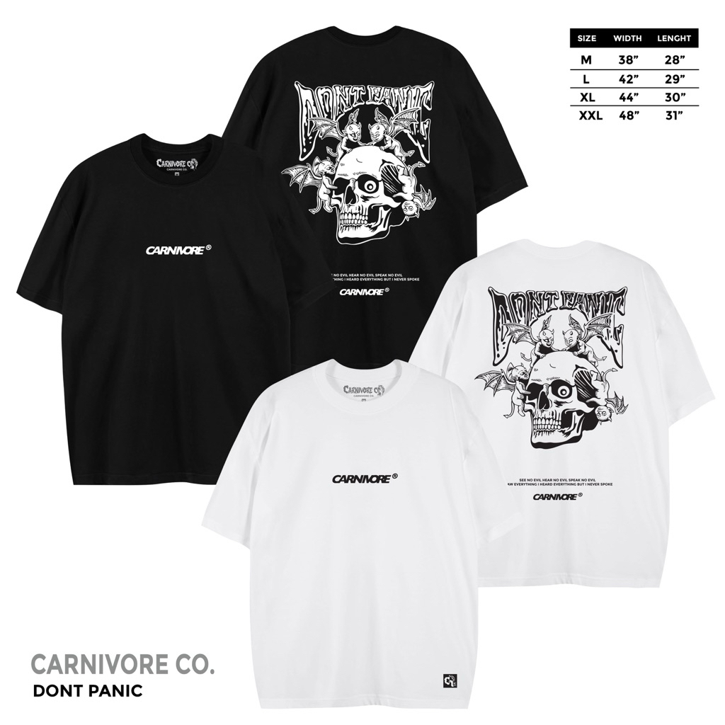 Carnivore เสื้อยืด ลาย “ INSANE “  แขนสั้น แนวสตรีท Oversize เสื้อยืดชาย หญิง
