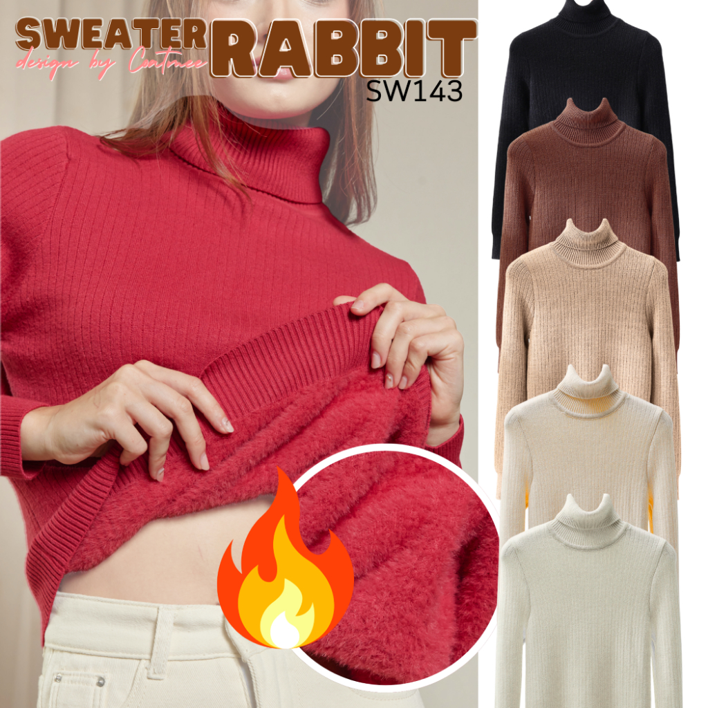 SW143 สเวตเตอร์กันหนาวบุขนหนาใส่สบาย กันหนาวได้ดีมาก รุ่น RABBIT SWEATER COATMEE