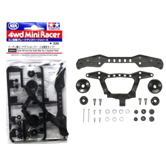 Tamiya item 15412 Carbon Reinforced Rear Double Roller Stay (3 Attachment Points) แท้100%