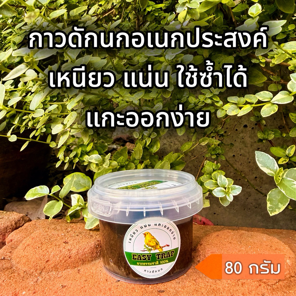 7.7 กาวดักนก กาวต่อนก ใช้ดักสัตว์ปีกทุกชนิด กาวดักนกอเนกประสงค์ ขนาด 80 กรัม