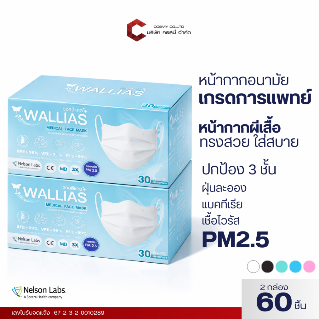 【รุ่นผีเสื้อ】Wallias หน้ากากอนามัยทรงผีเสื้อได้มาตรฐานอย. หนา3ชั้น ใส่สบาย รูปทรงสวย ป้องกันฝุ่น PM2.5 เชื้อโรค ไวรัส99%
