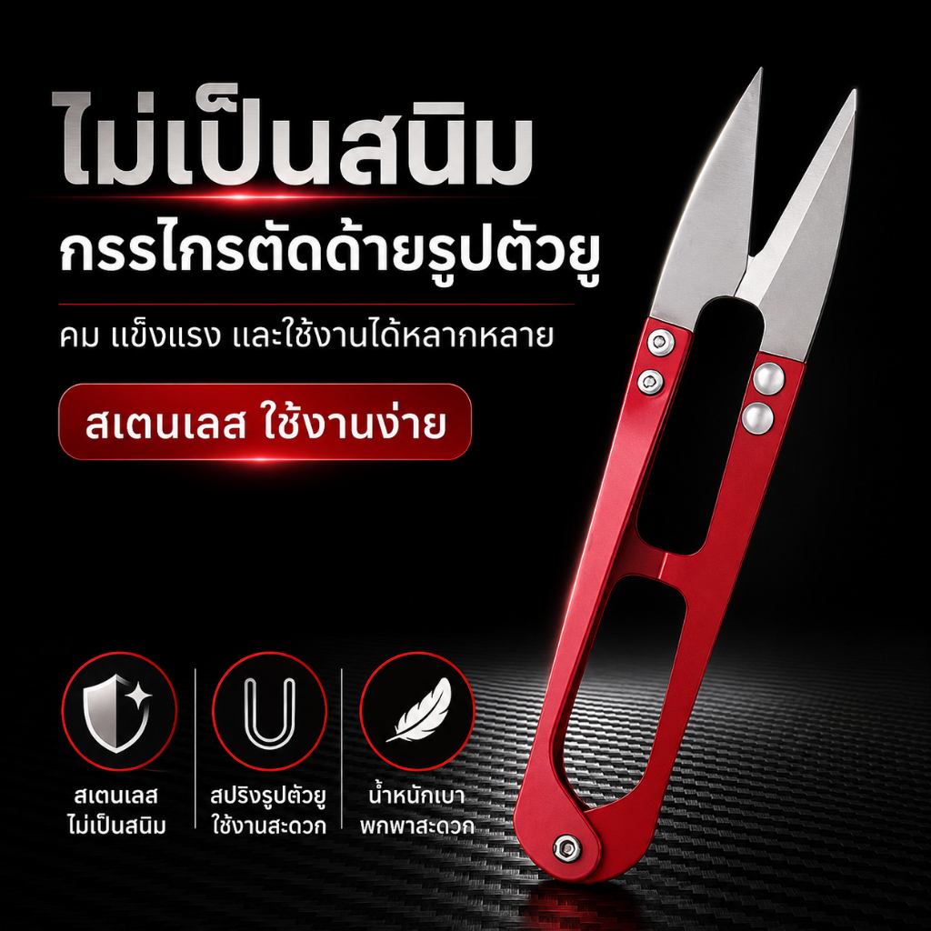 กรรไกรตัดด้าย กรรไกรสปริงพกพา ใบมีดเหล็ก SK5 คมทน ไม่เป็นสนิม ตัดไหม ด้าย ผ้า งานฝีมือ งานเย็บผ้า ใช้งานง่าย