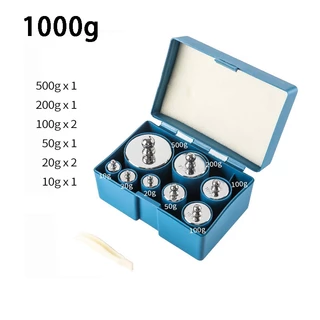 ตุ้มน้ำหนักมาตรฐาน เหล็กชุปโครเมี่ยม Class M2 100g 200g 500g ชุดรวม 8 ลูก 1000g