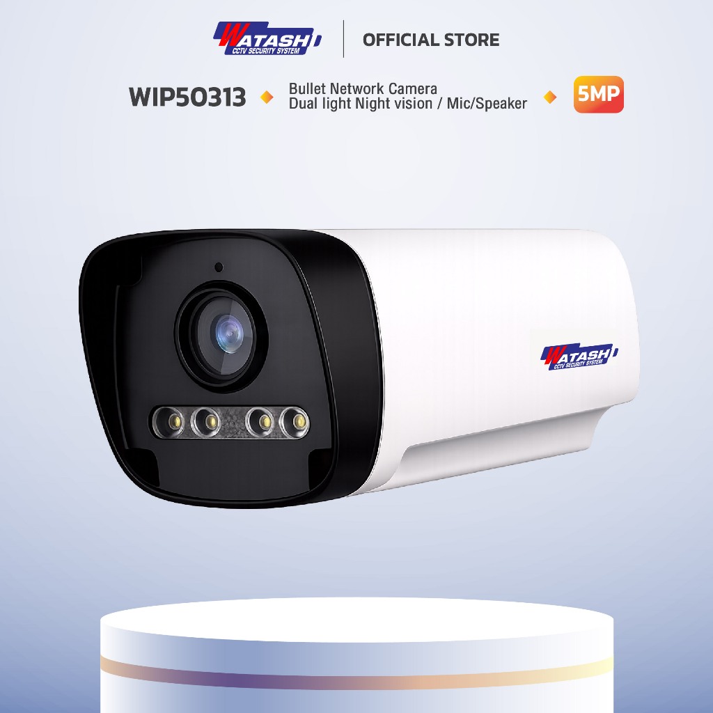 (ขายดีมาก) WATASHIรุ่น WIP50313 กล้อง ip camera 5MP Full Color Ai Human Detect Built in Mic&speaker รองรับ PoE และ ONVIF