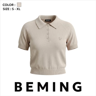Bemingtop1109(S-XL)-BMG Classic Polo Shirt - เสื้อโปโลไหมพรมแขนสั้น ดีไซน์เรียบคลาสสิค