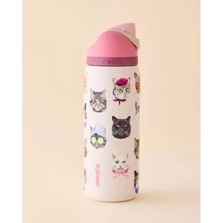 โอวาล่าออกใหม่! ลายน้องแมวสีชมพู (มีขายเฉพาะที่เมกา) Owala Cat College FreeSip 32oz. แก้วน้ำเก็บความเย็น