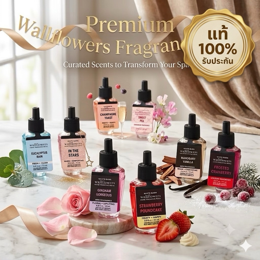 Wallflowers 🏠รีฟิลปลั๊กน้ำหอม ปรับอากาศ In the Stars,stress relief,Sweet pea,Gingham