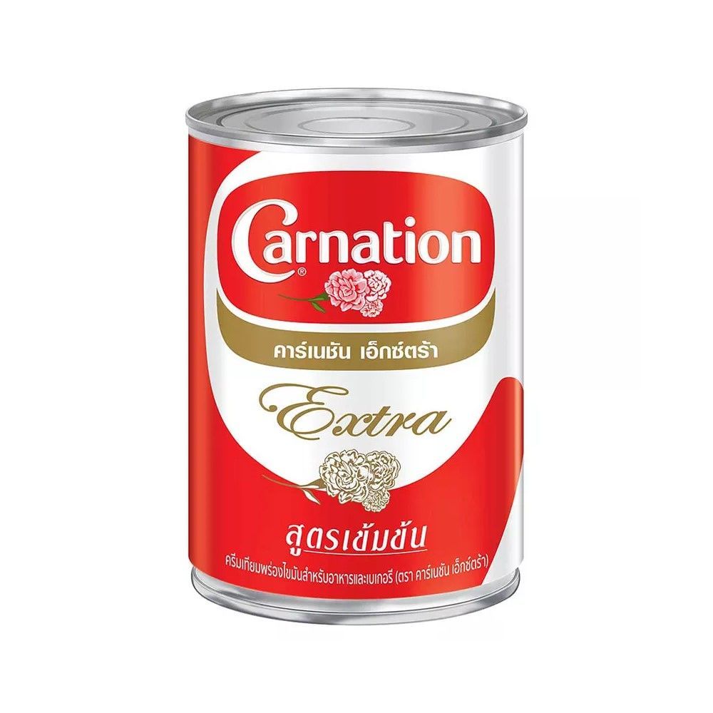 นมข้นจืดคาร์เนชั่น เอ็กซ์ตร้า Extraใช้ในเครื่องดื่ม ปรุงอาหาร เบเกอรี่ ครีมเทียมข้นจืดคาร์เนชัน