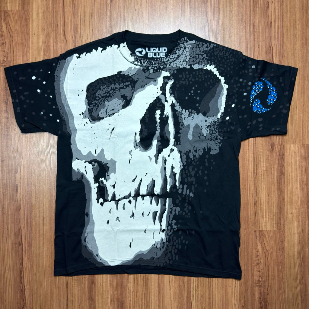#พร้อมส่ง 💀 เสื้อ LIQUID BLUE ลาย BIG SKULL สีดำ ลิขสิทธิ์แท้จากอเมริกา