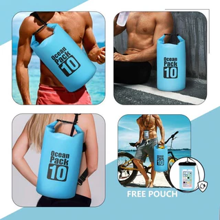 กระเป๋ากันน้ำแบบพกพาขนาด 2L/3L/5L/10L/15L/20L（2L-15L แถม 1 สาย/20L แถม 2 สาย) Ocean Pack