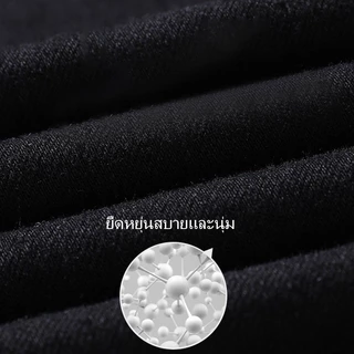 กางเกงยีนส์ชาย กางเกงยีนส์ดำ ทรงสลิม ยืดหยุ่น เนื้อผ้านิ่ม ใส่สบาย แมทช์ง่าย แฟชั่นผู้ชาย
