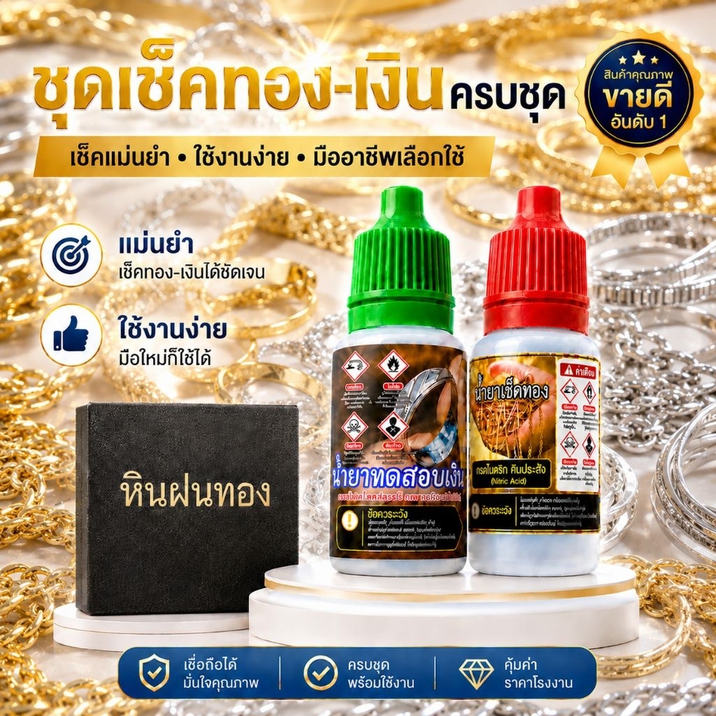ชุดตรวจเช็กทองและเงิน ครบชุด พร้อมใช้งาน