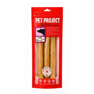 Pork Skin Rolls หนังหมูม้วน 100% Natural ขนมแทะฟันสุนัข Collagen Stick