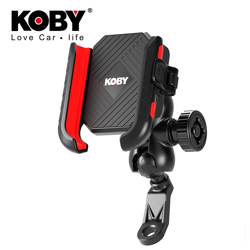 KOBY V2 ที่จับโทรศัพท์มอเตอร์ไซค์ อะลูมิเนียมแท้ ระบบกันสั่น 4 แกน ล็อคอัตโนมัติ ปลดไว