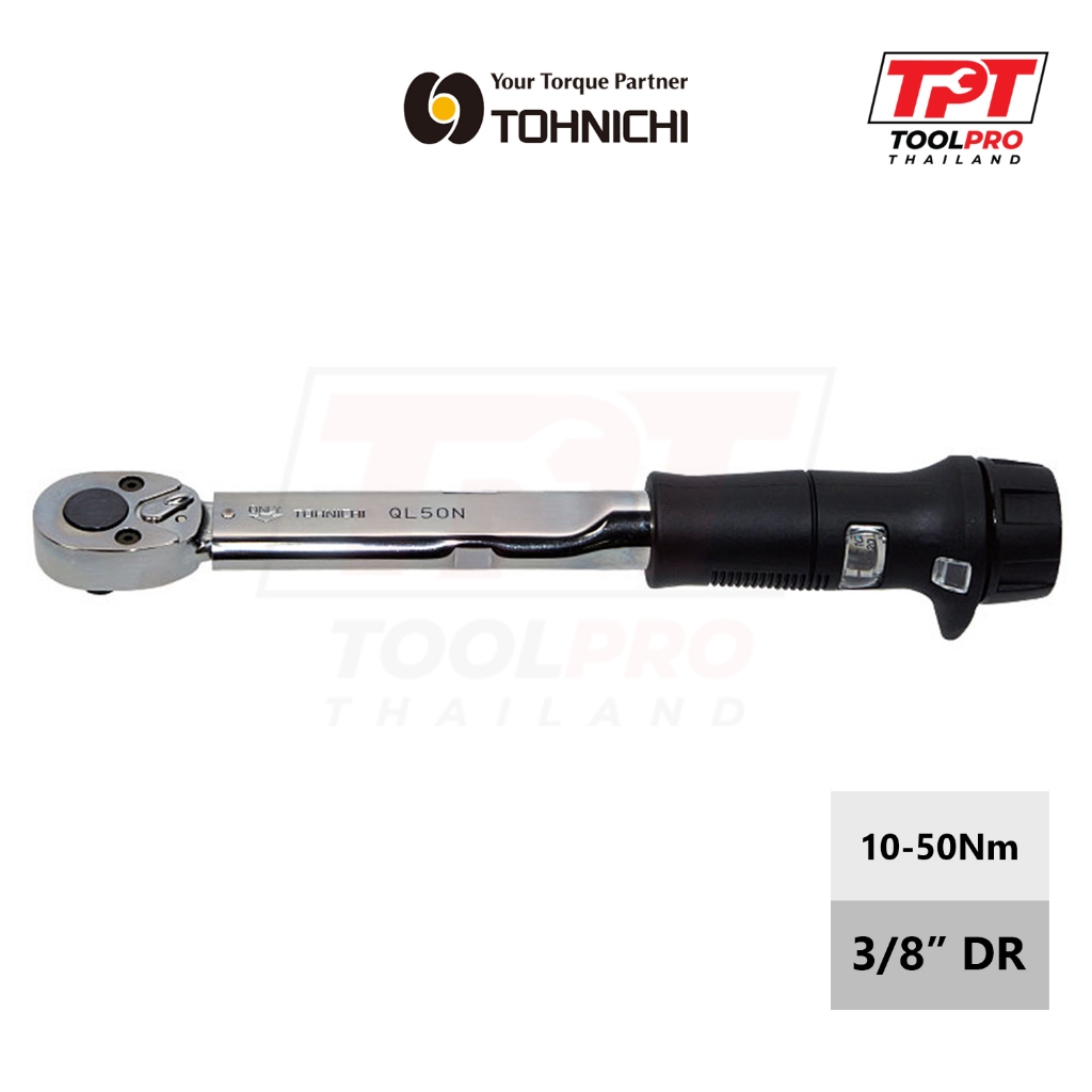 Tohnichi ประแจปอนด์ 3/8", 10-50Nm, Torque Wrench (QL50N)