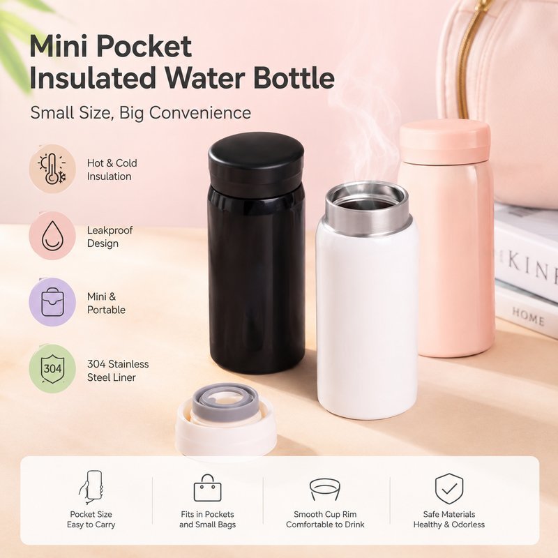 แก้วเก็บอุณหภูมิ water bottle stainless steel กันรั่ว เก็บความร้อน-เย็น ใช้ดื่มน้ำร้อนในฤดูหนาว ขวดน้ำ