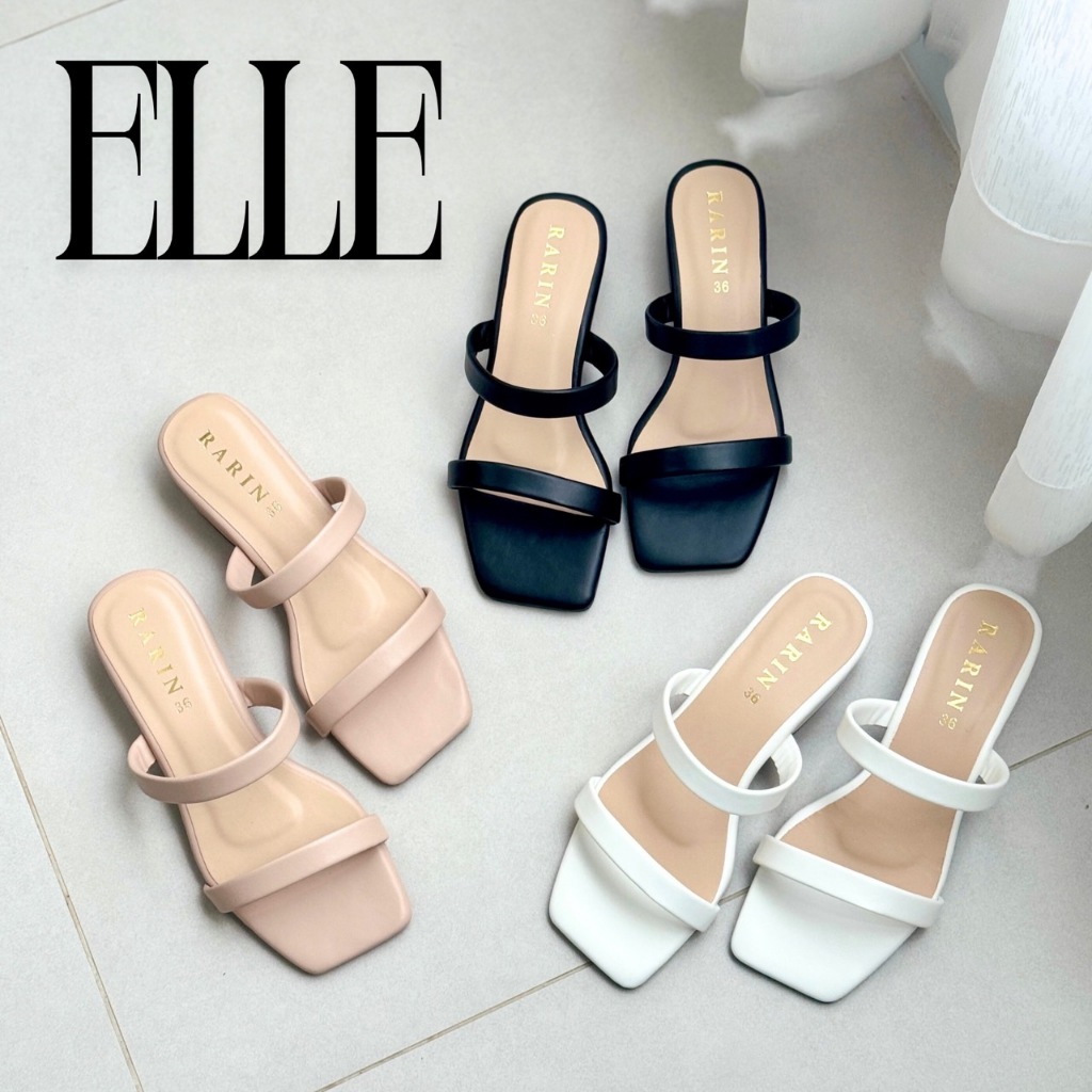 Rarin รุ่น [ Sydney ] Sandals heels 1 inch  36-41 รองเท้าแตะมีส้น ความสูง 1 นิ้ว **เท้าไม่เรียวบวกเพิ่ม 1 ไซส์**