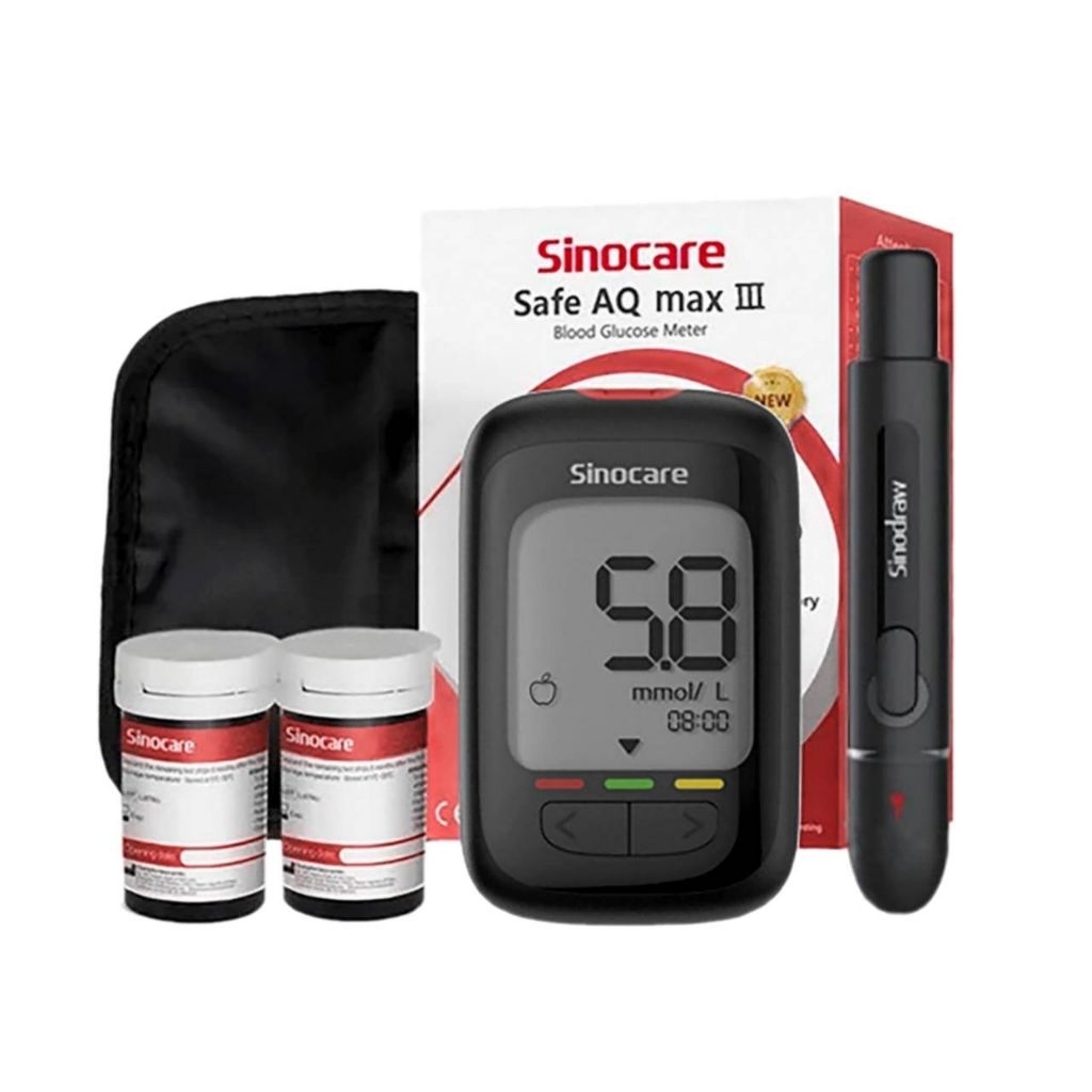 Sinocare เซตอุปกรณ์ตรวดวัดน้ำตาลในเลือด รุ่น Safe AQ MAX III