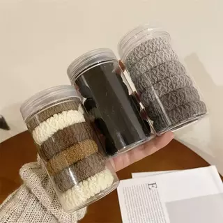 (พร้อมส่ง ส่งไวในไทย) ยางรัดผม เส้นใหญ่ ยืดหยุ่น 1 กล่อง 6 เส้น เลือกสีได้