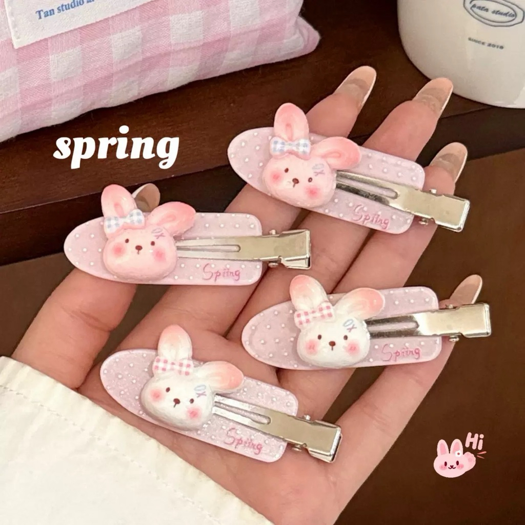 Cute 527 กิ๊บติดผม กิ๊บหนีบผมเตารีด กระต่ายสีหวาน 2 ชิ้น/แพ็ค