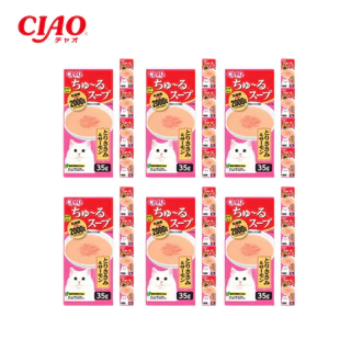 [ ยกห่อ 6 แถว ] CIAO ซุปไลน์เพ้าซ์ โทโรมิ คาชิ เข้มเข้นสำหรับน้องเหมียว ขนาดซองละ 35g. จำนวน 4 ซอง*6 แถว