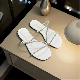 รองเท้าเส้นเพชร ZB-345ส้นสูง1ซม