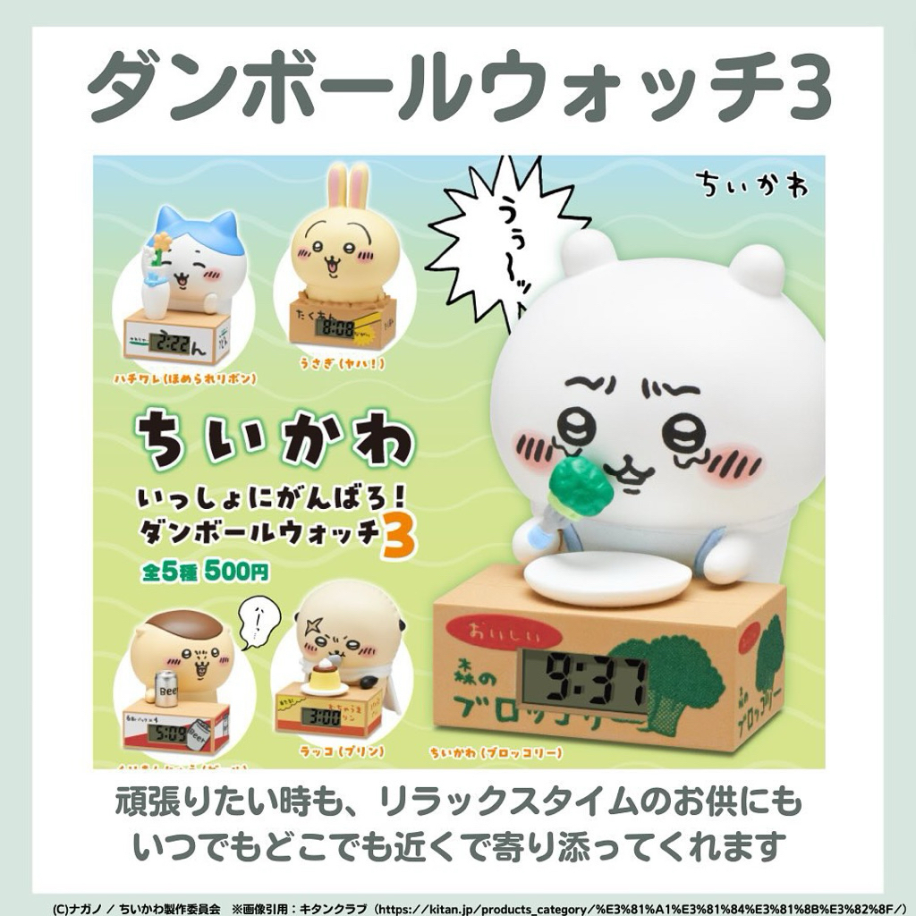 Gashapon กาชาปอง นาฬิกา Chiikawa ชิคาวะ คอลเลคชั่น